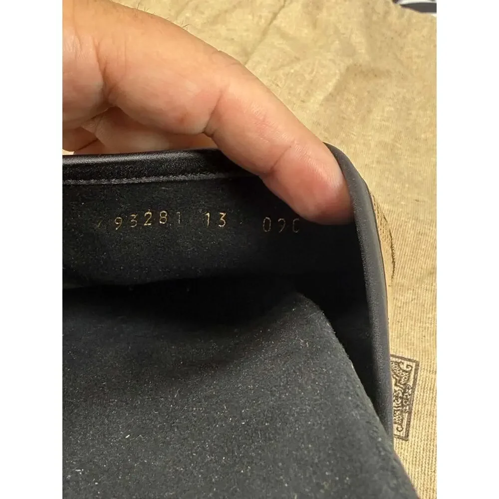 Gucci GG Supreme Maxi Horsebit Mules Canvas Slippers US 13.5 SPB-TS 371578